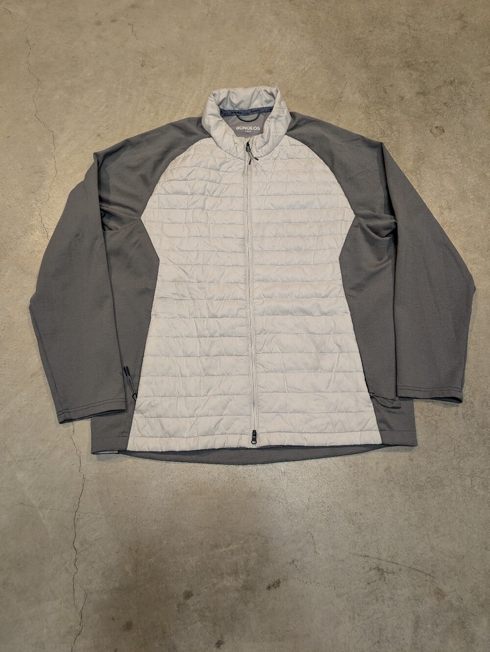 Bonobos Golf Hybrid Jacket Mens L Gray Flaw Full Zip